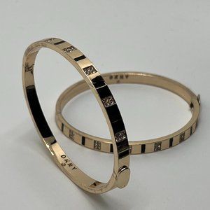 DKNY Gold studded double bangle Bracelet